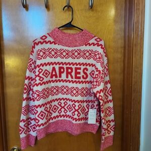 A New Day Red and White Women's Sweater